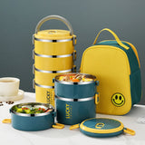 HULIANFU TUUTH Multi-layer Lunch Box for Office Worker Big Capacity Food Grade Stainless Steel Bento Box Food Container School Picnic