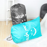 HULIANFU Washable Dirty Clothes Organizer Nylon Laundry Bag Wash Me Travel Storage Pouch Folding Bags Wash Drawstring Bag