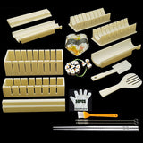 HULIANFU IYouNice 11Pcs/Set Sushi Maker Equipment Kit,Japanese Rice Ball Cake Roll Mold Sushi Multifunctional Mould Making Sushi Tools