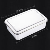 HULIANFU Thicken Stainless Steel Storage Tray with Lid Rectangle Food Plate Flat Bottom Dish Bakeware Cake Bread Baking Pan Kitchen Tools
