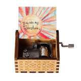 HULIANFU  Wooden Hand Crank Music Box Magic School Game Jurassic Park Godfather Children  Holiday Gift Christmas New Year Gift