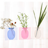 HULIANFU Silicone Sticky Vase Stick on The Wall Flower Pot   Flower Plant Vases Flower Container for Home Offices Wall Decorations