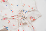 hulianfu Women Shirt Spring and Summer New Ladies Floral Print V-neck Short-sleeved Shirt