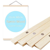 HULIANFU Magnetic Poster Hanger Frame Teak Wooden Hanger Frame Natural Painting Photo Frame Canvas Wall Art Craft Frame Art Hanger Frame