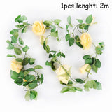 HULIANFU Wedding Decoration 10-40cm Rattan Wreath Metal Hoop Wreath Decor Floral Hoop Christmas Decor for Home Hanging Artificial Flower