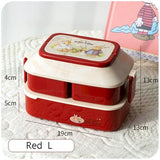HULIANFU Kawaii Portable Lunch Box For Girls School Kids Plastic Picnic Bento Box Microwave Food Box With Compartments Storage Containers