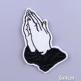 HULIANFU Patches On Clothes Stickers Hippie Rock Stripes Embroidered Patches For Clothing Iron On Patch Skull Biker Stripes for Jackets