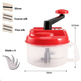HULIANFU Mixer Food Processor Kitchen Manual Powerful Egg Blender Meat Grinder Vegetable Chopper Shredder Stainless Steel Blade Cutter