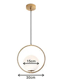 HULIANFU Nordic Glass Ball Pendant Lights Industriel Hanging Lamp luxury Gold Silver Brass art Kitchen hotel hoop decor Pendant Lamp