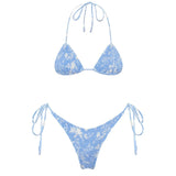 Sexy Triangle Push Up Bikini Set Brazilian String Thong Swimwear Ruched Bandage Bikinis Women Two Piece Swimsuit Micro Biquini