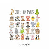 HULIANFU Iron on Cute Animal Patches Set for Clothing DIY T-shirt Applique Vinyl Unicorn Heat Transfer Clothes Stickers Thermal Press T