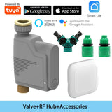 HULIANFU New Tuya Water Flow Monitor WIFI Smart Sprinkler Timer Wireless Water Saving Valve Remote Control Waterting Timer Alexa Google