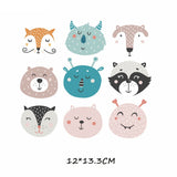 HULIANFU Iron on Cute Animal Patches Set for Clothing DIY T-shirt Applique Vinyl Unicorn Heat Transfer Clothes Stickers Thermal Press T