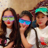 HULIANFU LED Glasses Glowing Halloween Luminous Neon Christmas Party Bril Flashing Light new