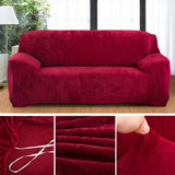HULIANFU Plush Thick Sofa Cover for Living Room Adjustable Elastic Corner Couch Covers Sectional Slipcover Decor Sofa Chaise Cover Lounge