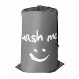 HULIANFU Smile Shape Nylon Laundry Bag Wash Me Travel Storage Pouch Machine Washable Dirty Clothes Organizer Wash Drawstring Bag