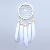 HULIANFU Original silver gray dream catcher 2 ring Indian feather hanging art gifts to bestie friends creative valentine's day gifts