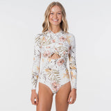 Long Sleeve Print Floral New One Piece Swimsuit Swimwear Women Bathing Suit Backless Swimsuit Vintage Surfing Swim Suit