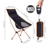 HULIANFU Outdoor Portable Camping Chair Oxford Cloth Folding Lengthen Camping Seat for Fishing BBQ Festival Picnic Beach Ultralight Chair