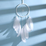HULIANFU Original silver gray dream catcher 2 ring Indian feather hanging art gifts to bestie friends creative valentine's day gifts