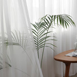 HULIANFU White Tulle Curtains for Living Room Decoration Modern Chiffon Solid Sheer Voile Kitchen Curtain