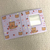HULIANFU Lovely Bear photo album 3 Inch Love Heart Hollow Kpop Card Binder Name Card Book Photo Album Card Photocard ID Holder 40 Pockets