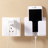 HULIANFU Punch Free Wall Mounted Organizer Storage Box Remote Control Mounted Mobile Phone Plug Wall Holder Charging Multifunction hook