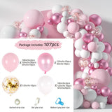 HULIANFU Macaron Pink Balloon Garland Arch Kit Wedding Birthday Party Decoration Kids Globos Rose Gold Confetti Latex Ballon Baby Shower