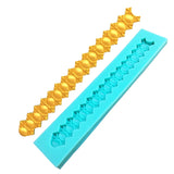 HULIANFU Pearl Rope Wave Flower Gemstone Shape Cake Side Lace Silicone Sugarcraft Mold Fondant Cake Decorating Tools