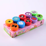 HULIANFU Round Multicolor Fun 10 Pcs Cute Panda Child DIY Scrapbook Kids Stamp Cartoon Rubber Stamps Scrapbooking Reward Toy