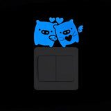 HULIANFU Light Switch Sticker Luminous Wall Stickers Cartoon Glow in the Dark Sticker Decal for Kids Room Decoration Home Decor Cat Fairy