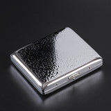 HULIANFU Silver Portable Metal Cigarette Case for Thick Cigarettes Flip Open Traveling Cigarette Container Box Holder Outdoor Smoking1PC