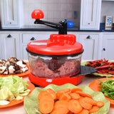 HULIANFU Mixer Food Processor Kitchen Manual Powerful Egg Blender Meat Grinder Vegetable Chopper Shredder Stainless Steel Blade Cutter
