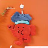 HULIANFU Lovely Cartoon Handkerchief Towel Hanging Absorbent Coral Velvet Wipe a Towel Household Kitchen Quick Drying Hand Cloth