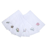 HULIANFU Mayitr 6pcs Vintage Women Ladies Embroidered Hankies Napkin Portable Butterfly Lace Flower Hankies Floral Cloth Handkerchief