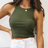 Casual Sport Tank Tops Women Stretchy Summer Ribber Solid Vest Y2k Shirts Female Off Shoulder Sexy Crop Tops