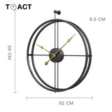 HULIANFU Nordic Luxury Large Wall Clock Modern Design Living Room Kitchen Wall Clock Battery Operated Iron Personality Clocks Home Decor