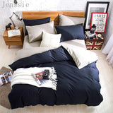 HULIANFU Pure Color Double Duvet Single Twin Comforter Bedding Set 2/3 Bed Cover Set King Queen Size Bed Box Duvets Linen Quilt Cover