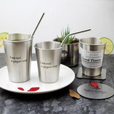 HULIANFU NorthernEurope Ins Industry Style 304 Stainless Steel Spray Paint Beer Cup Cold Water Drinks Cup Household Office Use Gargle Cup