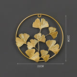 HULIANFU 2023 Nordic Metal Leaf Plant Wall Decor Wrought Iron Wall Hanging Non-perforated Wall Mural Living Room Bedroom Home Decoration Hot