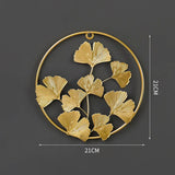 HULIANFU Nordic Metal Leaf Plant Wall Decor Wrought Iron Wall Hanging Non-perforated Wall Mural Living Room Bedroom Home Decoration Hot