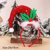 HULIANFU 2023 Christmas Headband Santa Tree Elk Antlers Hair Accessories for Girls Headwear Reindeer Ornaments Elk Ears Christmas Decorations