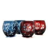 HULIANFU Japanese Edo Kiriko Handmade Wine Glassware Satsuma Kiriko Whisky Glass Sake Cup 8oz Water Cup In Gift Box
