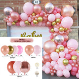 HULIANFU Macaron Pink Balloon Garland Arch Kit Wedding Birthday Party Decoration Kids Globos Rose Gold Confetti Latex Ballon Baby Shower