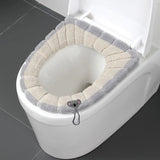 HULIANFU NEW Toilet Seat Mat Set Bathroom Universal Warm Soft Washable Closestool Mat Seat Case Winter Warmer Mat Pad Bidet Covers