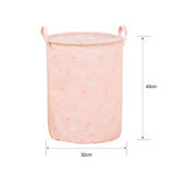 HULIANFU Organizer Canvas Laundry Basket Waterproof Large Capacity Laundry Hamper Dirty Clothes Storage Basket Toy Home Storage Bin 45x35