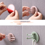 HULIANFU Three Branch Rotatable Seamless Adhesive Hook Strong Bearing Stick Hook Kitchen Wall Hanger Bathroom Kitchen supplies Hooks
