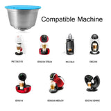 HULIANFU Refillable STAINLESS STEEL Metal Reusable Dolce Gusto Capsule Silicone Cover Dolci Gusto Coffee Machine Coffee Spoon with Clip