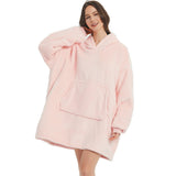 HULIANFU Winter Sherpa Blanket With Sleeves Ultra Plush Fleece Sweatshirt Blanket Hoodie Pink Grey Wine Blue Warm Flannel Hooded Blankets