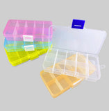 HULIANFU New 10 Slots Cells Colorful Portable Jewelry Tool Storage Box Container Ring Electronic Parts Screw Beads Organizer Plastic Case